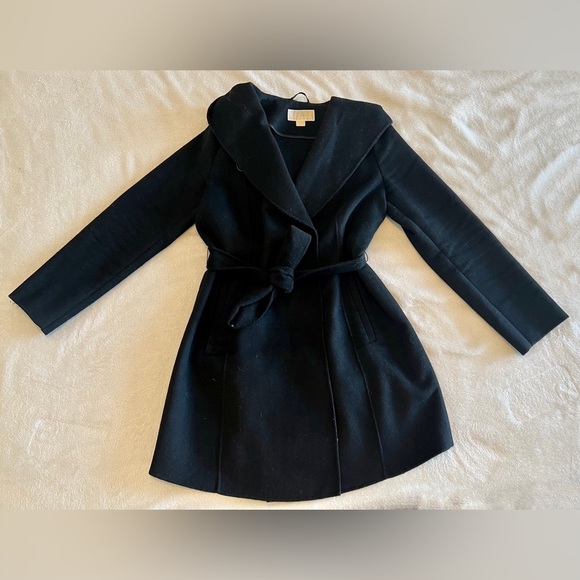 Michael Kors Belted Wool-Blend Wrap Coat - Picture 4 of 11